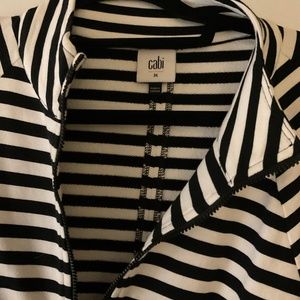 Cabi Byline Jackets Black and White Stripe Size M Good Condition